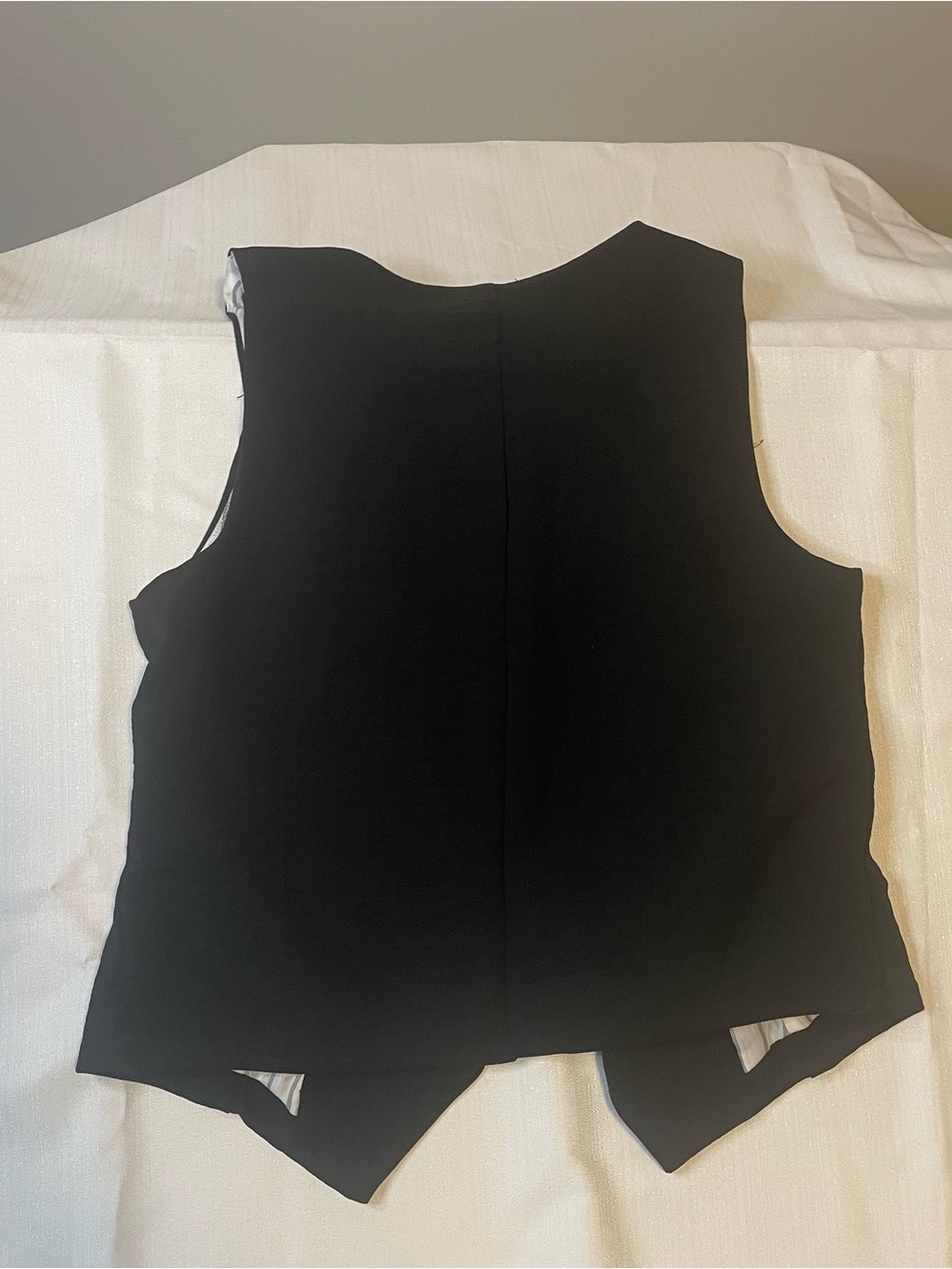 Classic Black Tailored Button-Front Bodysuit Vest - Picture 3 of 9